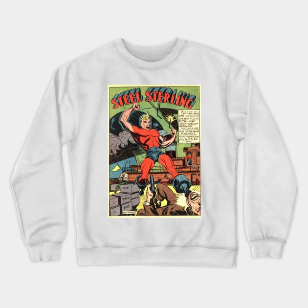 Steel Sterling Crewneck Sweatshirt by Public Domain Comics